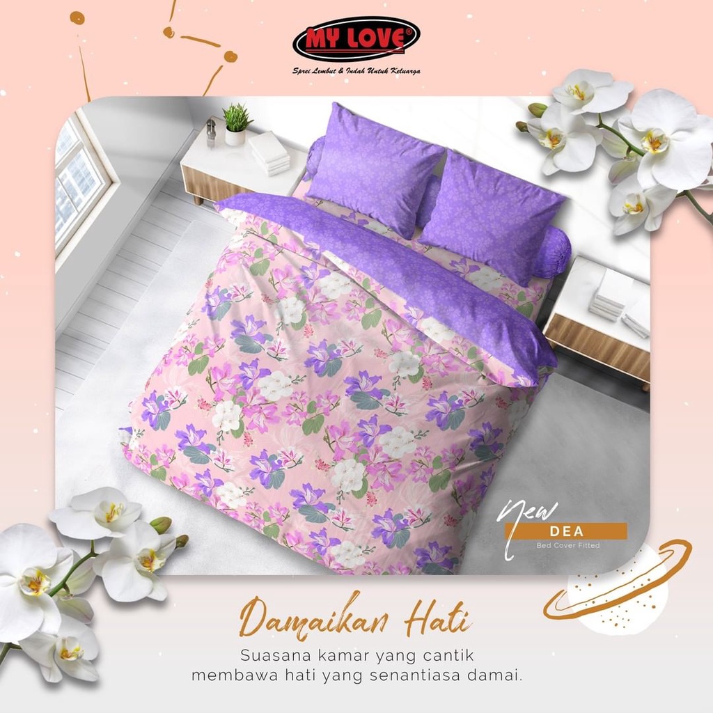Bed Cover set 200x200 T30 My Love Bedcover Super King MyLove DEA Sprei set Betcover Badcover