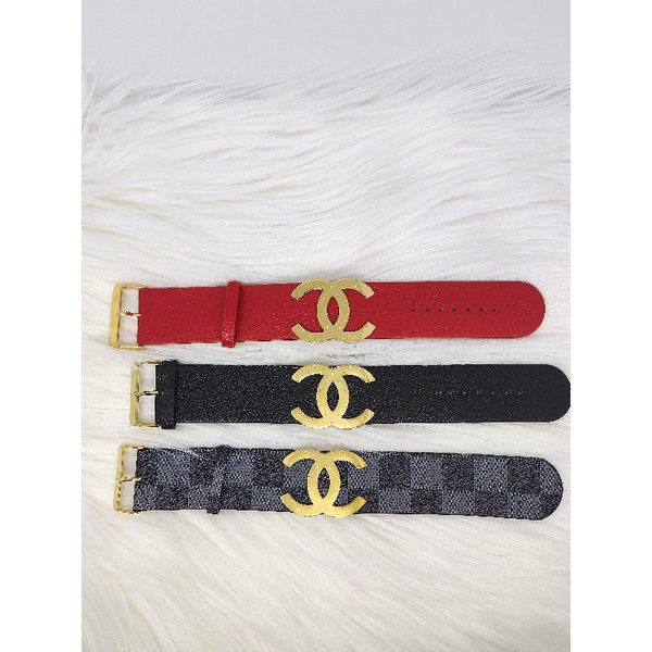 Fourfashion Gelang Tangan Sabuk Kulit Chenel TL Gesper Sisik Kekinian