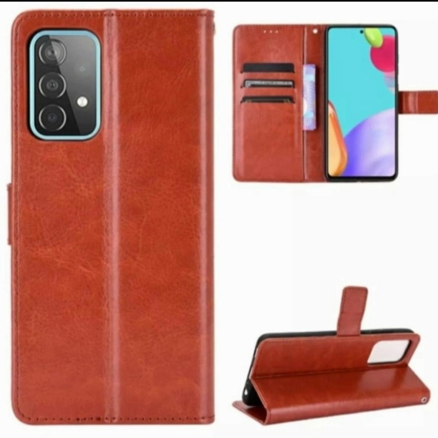 SAMSUNG A32 4G A32 5G A52 4G 5G A72 4G 5G CASE SOFTCASE FLIP KULIT STANDING CASE WALLET CASING COVER LEATHER SILIKON HITAM STAND