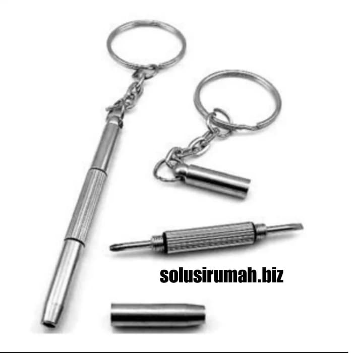 GANTUNGAN KUNCI MULTIFUNGSI OBENG MINUS DAN KEMBANG KEY CHAIN