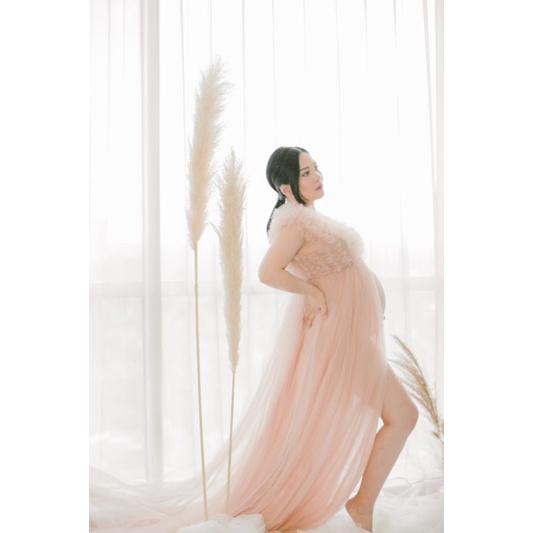 GAUN MATERNITY SEWA/ BELI CREME NUDE