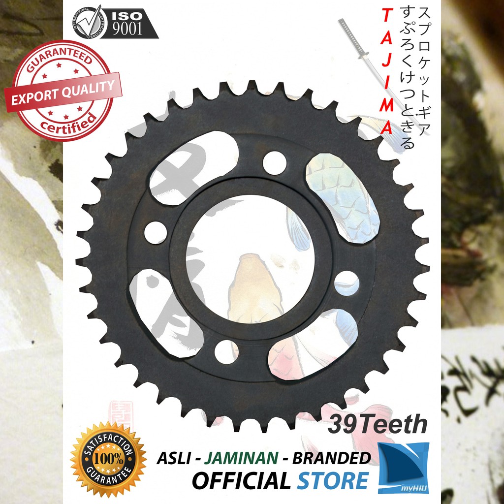 Gigi Tarik 30T ~ 39T HONDA GL 100, CB 100 Gir Belakang - Rear Sprocket Gear TAJIMA-428-39T