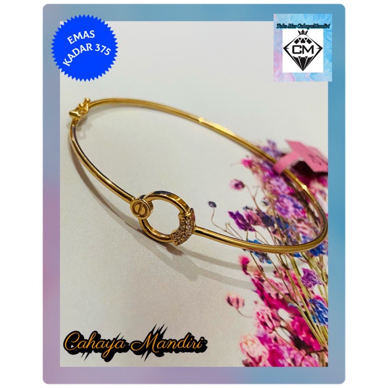 Gelang emas kadar 375 (8K) Berat +/- 1,87 Gram