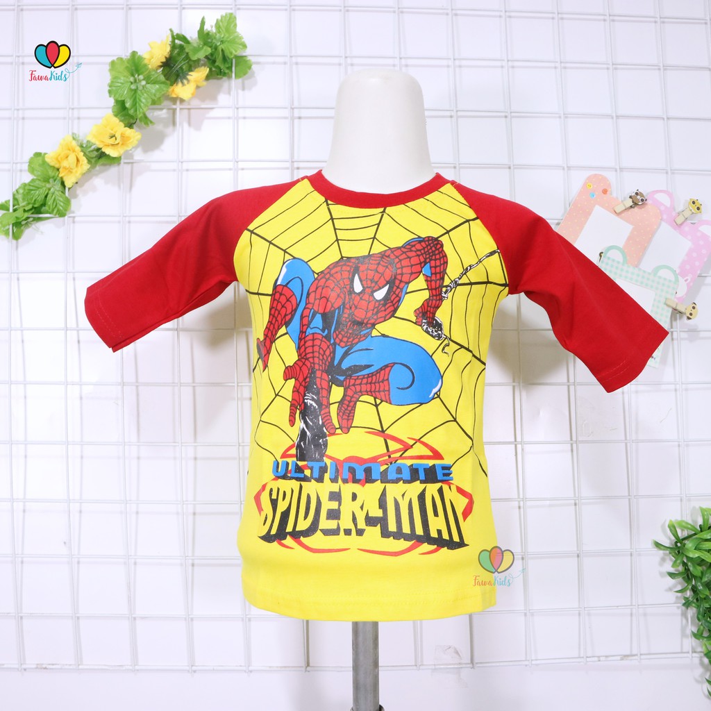  Size 1 th Kaos  Raglan  KARAKTER  3per4 Anak  Laki Lengan 