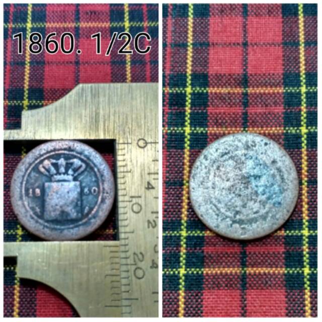 Koin 1860. 1/2C Nederlandsch Indie