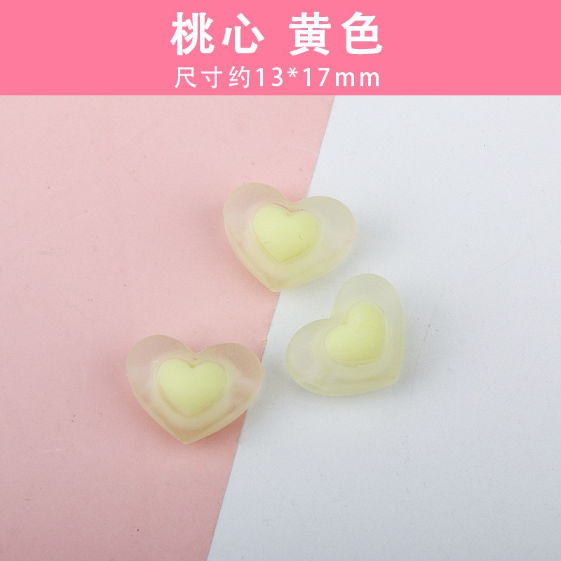 15Pcs Manik-Manik Bentuk Hati Bahan Akrilik Transparan Ukuran 17mm Untuk Membuat Perhiasan Kalung Anting