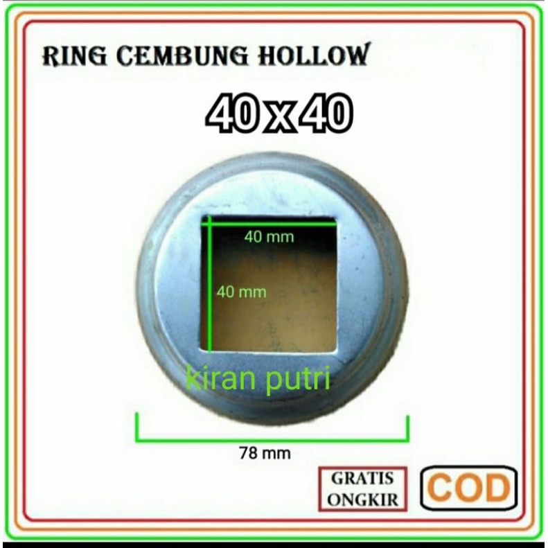 Ring bulat pipa hollow 4x4 kaki ring cembung ornamen pintu pagar besi
