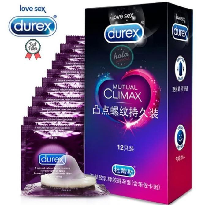 DUREX KONDOM MUTUAL CLIMAX DOT BERDURI GERIGI 100% ORIGINAL ISI 12 PCS