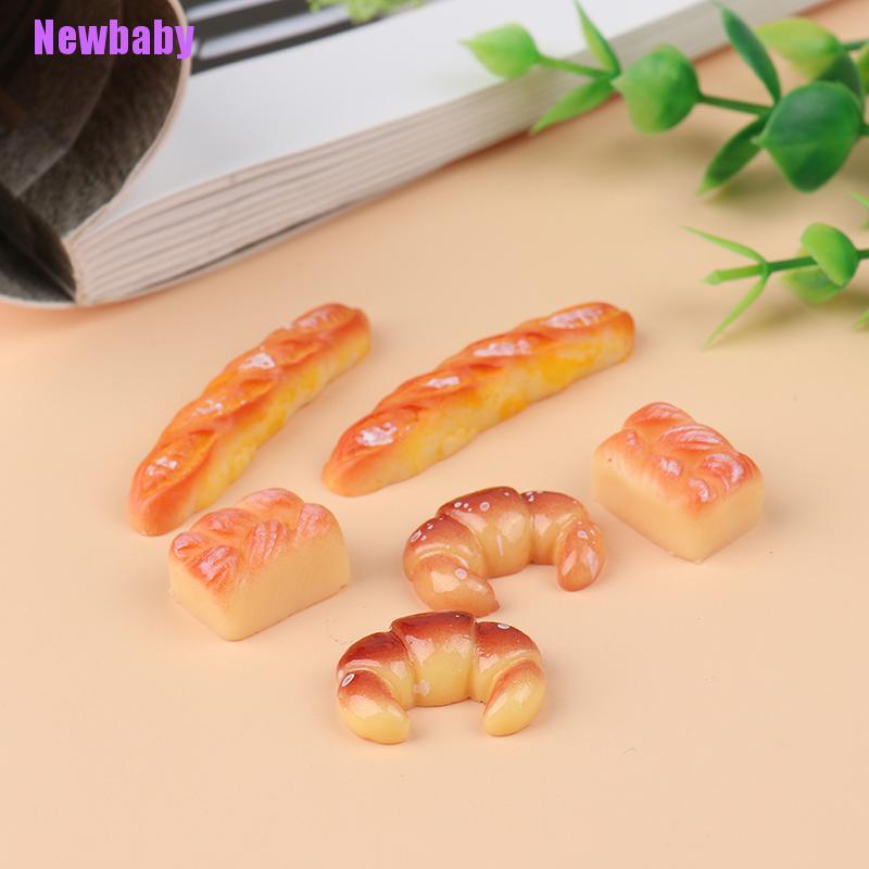 (Newbaby) 5pcs / Set Mainan Miniatur Roti Mini Untuk Dekorasi Rumah Boneka