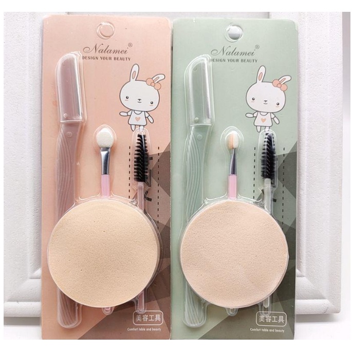 Eyelash Set + Sponge Face + Eyeshadow + Pisau Alis / 4in1