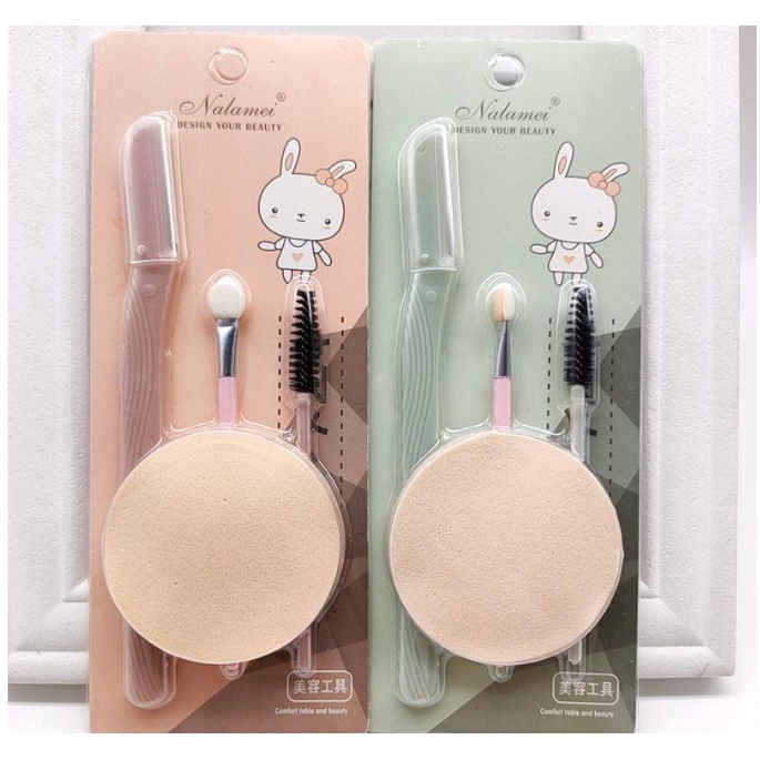 Eyelash Set + Sponge Face + Eyeshadow + Pisau Alis / 4in1