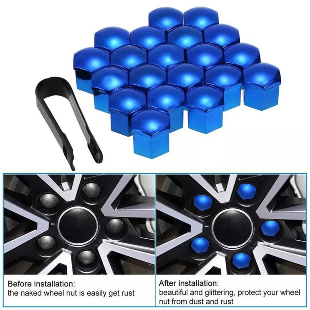 Lanfy 20 Pcs Cover Penutup Baut Velg Mobil Universal Anti Debu Warna-Warni Ukuran 17mm 19mm