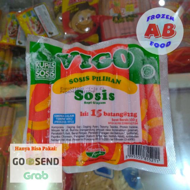 

Vigo Sosis Sapi dan Ayam 15 Batang 315 gram Vigo Sosis Sapi dan Ayam 315 gr Vigo Sosis Sapi + Ayam