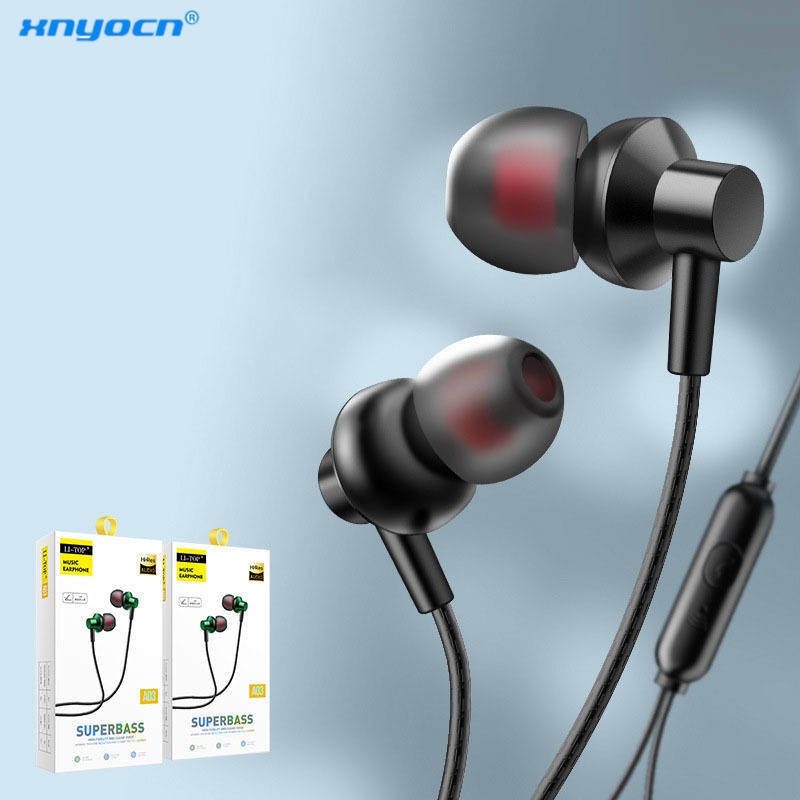 Xnyocn Earphone In ear HIFI bass Bahan metal Untuk Android