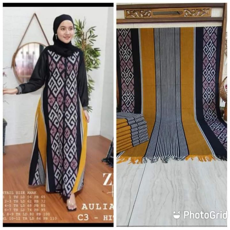 gamis tenun Jepara motif toraja