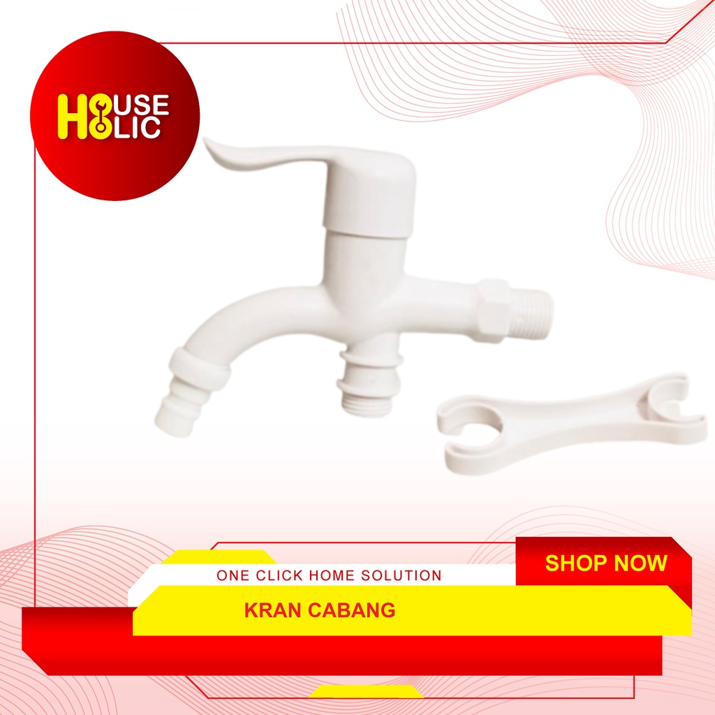Kran Cabang Plus Hook Jet Shower / Keran Air Tanam / Water Faucet POM