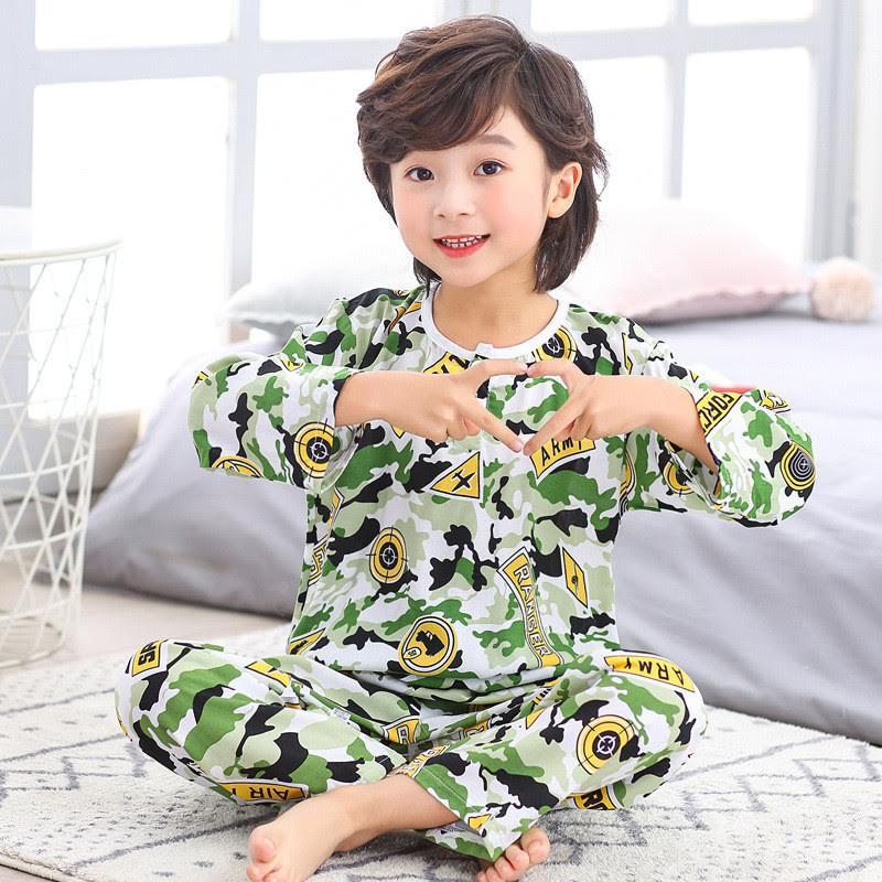 Setelan Baju Tidur [ Green Army ] Anak Laki-laki &amp; Perempuan [ Usia 2 -5 Tahun ] HM690