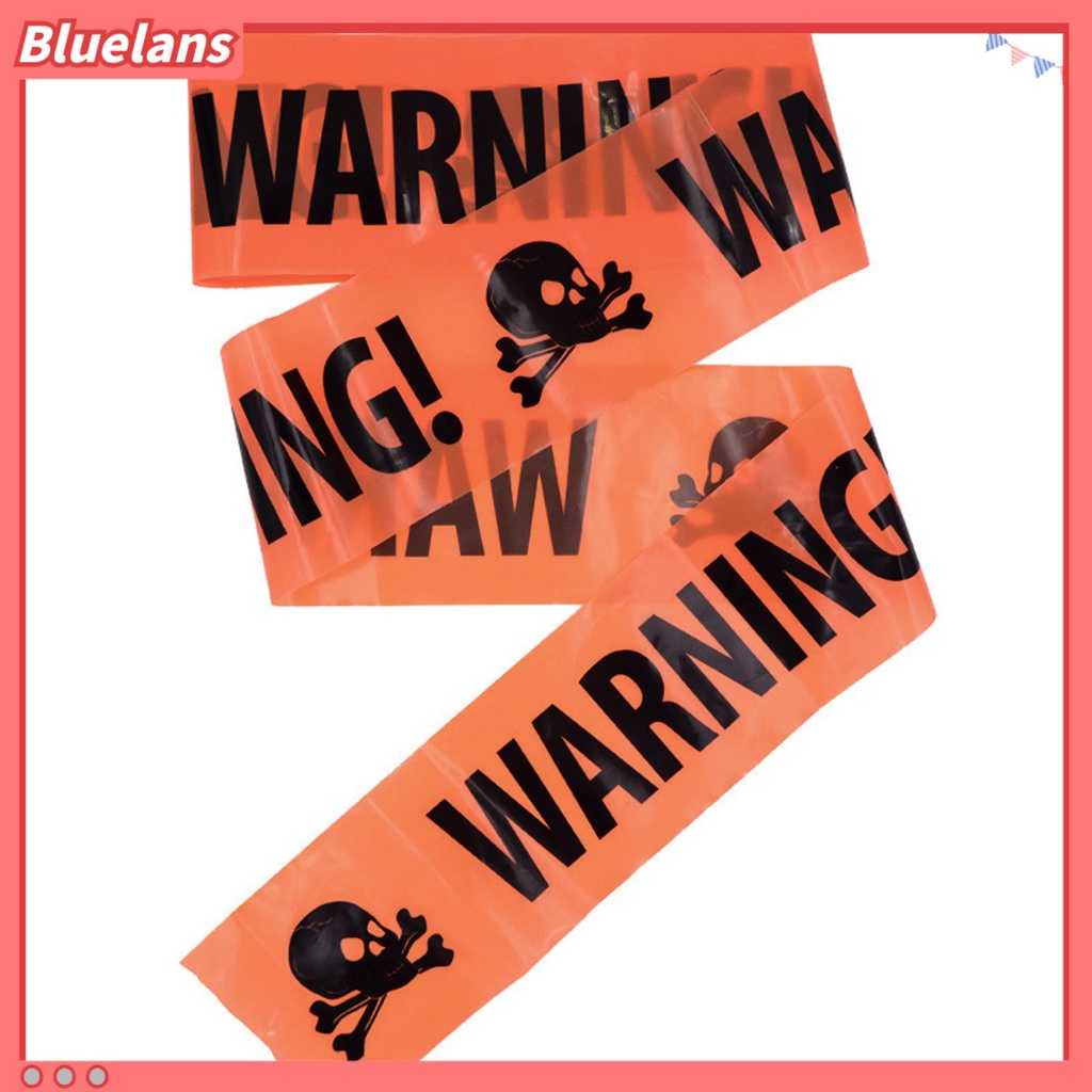 1 Roll Pita Peringatan Energetik Anti Pudar Warna Terang Bentuk Kepala Tengkorak Untuk Dekorasi Pesta Halloween