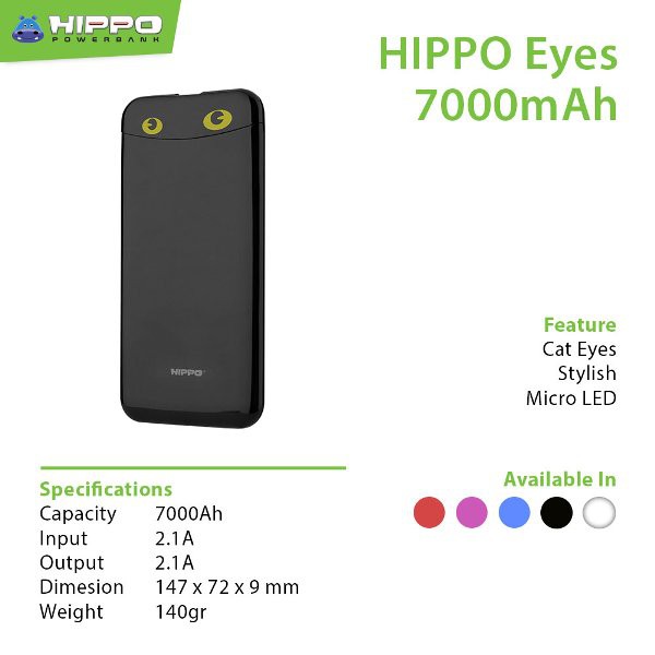 PowerBank Power Bank HIPPO Eyes 12000mAh Original Powerbank ORIGINAL