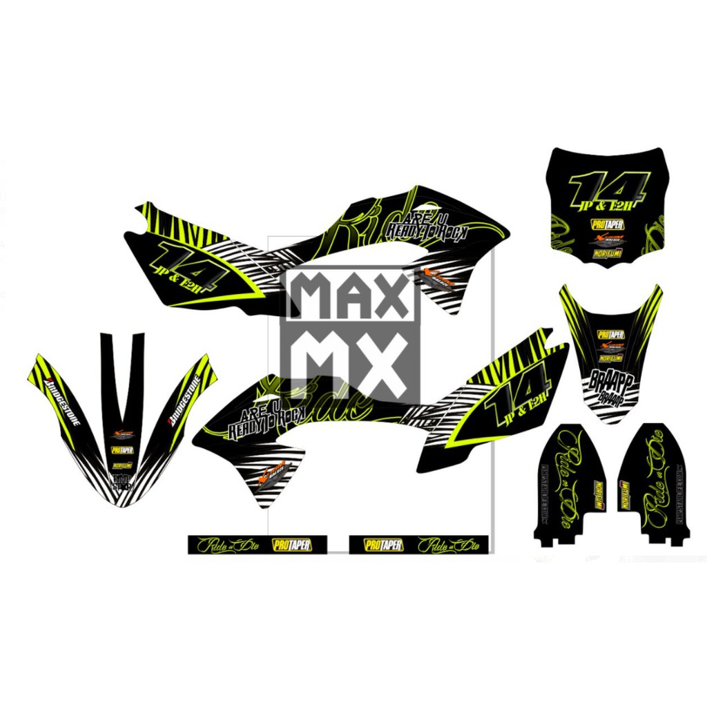 Decal Stiker KLX 150 BF Dekal Variasi Sticker Striping Custom Full Body hitam minimalis