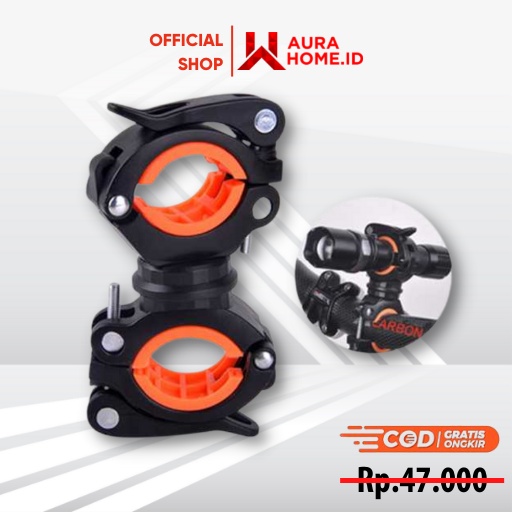 Clamp Penjepit Senter Stang Sepeda 360 Derajat for Flashlight Bike Cycling / Penjepit Senter di Stan