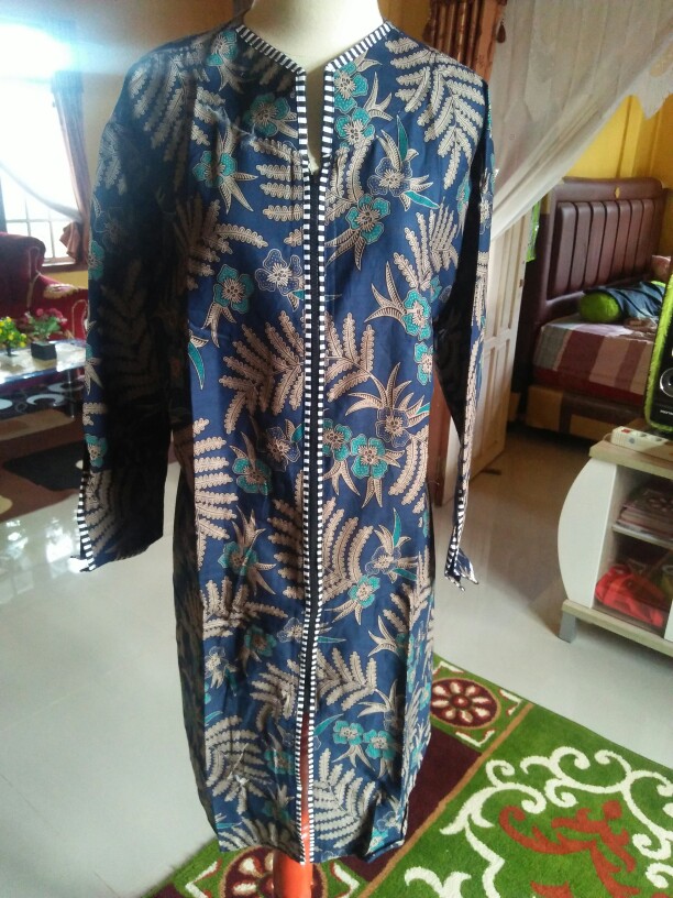 M-l-xl-xxl Batik Tunik Wanita Asj Sa Hrb026 Kenongo Pekalongan Sogan Tulis