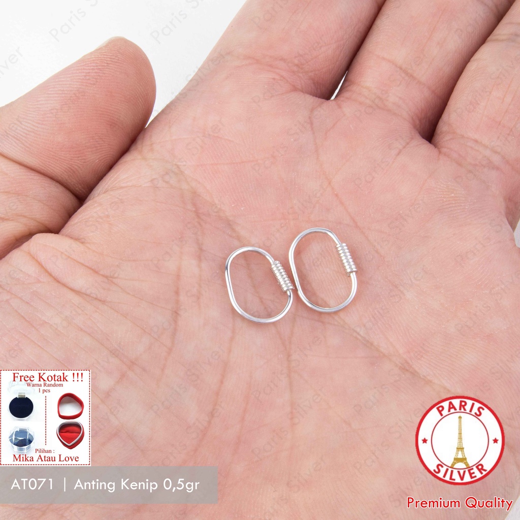 Anting tindik kenip knip bayi perak asli sterling silver 925 lapis emas putih aksesoris anak