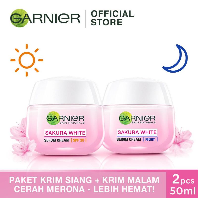 PRELOVED PAKET KRIM SIANG MALAM GARNIER WHITE SAKURA