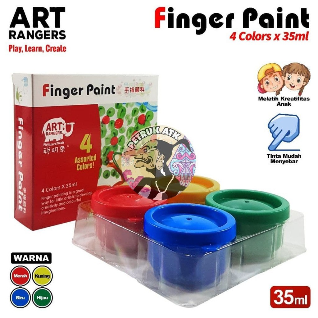 

[SET] CAT TANGAN / FINGER PAINT ART RANGER 4 WARNA