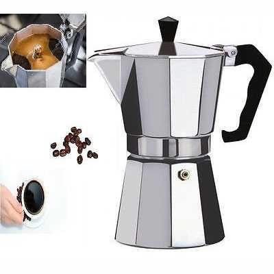 OneTwoCups Coffee Maker Moka Teko Stovetop Filter 450ml 9Cup - JF112 [Silver]