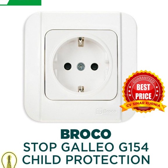 BROCO GALLEO IB STOP KONTAK ARDE CP PUTIH G154 (HARGA GROSIR) G15455S BEST SNI