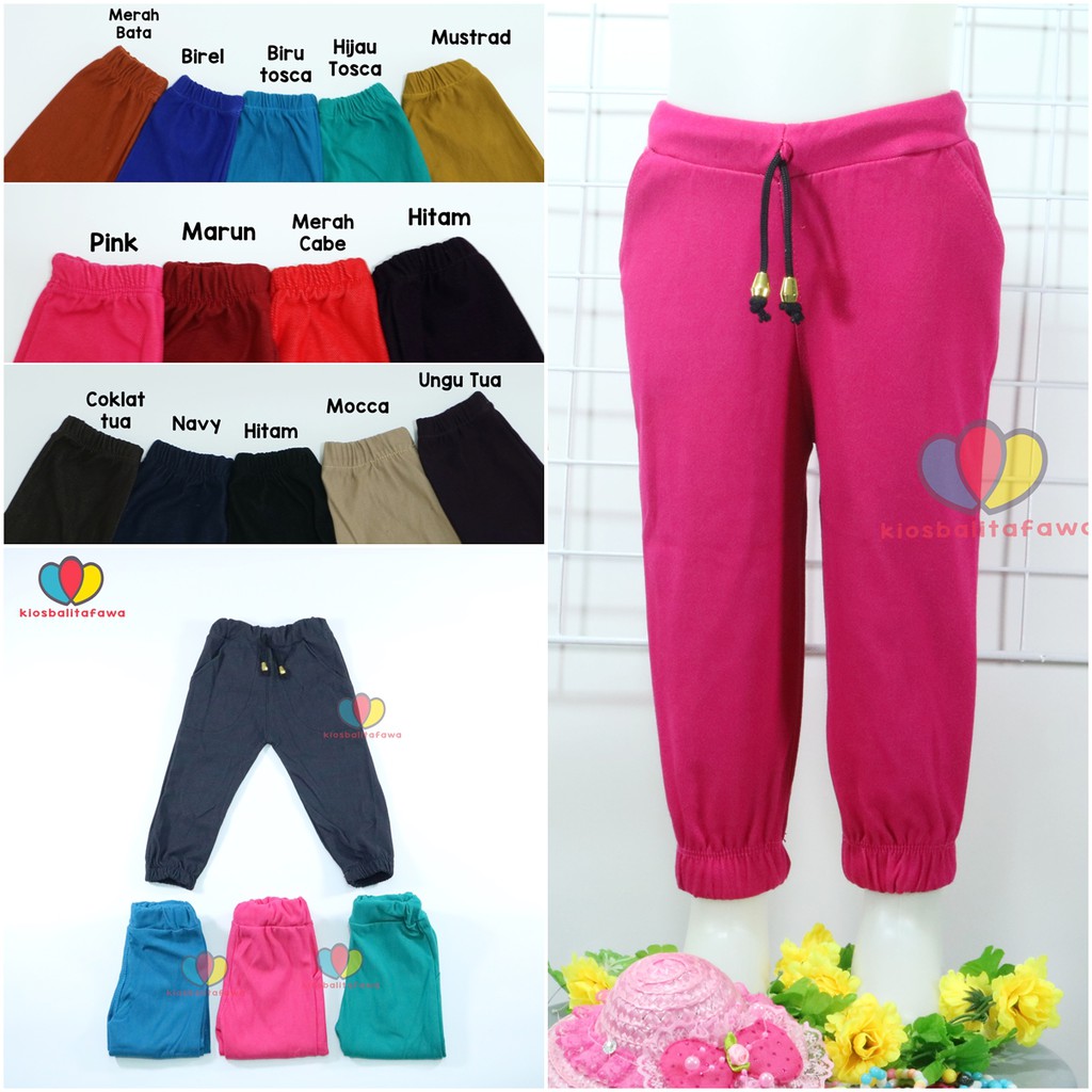 JOGGER Semi Denim Pants Uk. 1-2 tahun / Joger Pants Polos Celana Panjang Jeans Anak Laki Perempuan