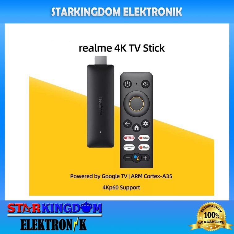 Realme TV Stick 4K Google Android Smart TV Box Ultra HD Quad Core Bluetooth Voice Remote Control Wif