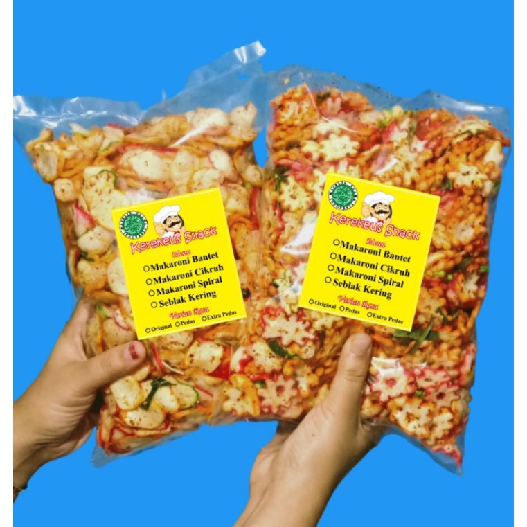 

Seblak kering kerupuk bintang pedas daun jeruk