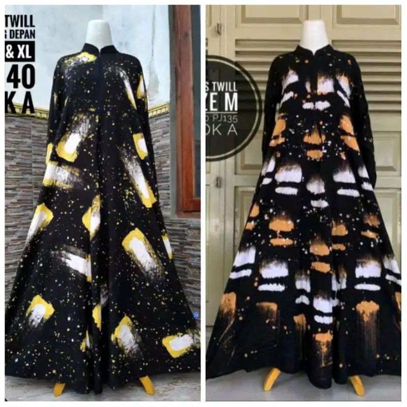 Gamis twill / (Size S,M,L,XL) Gamis twill rainbow / pelangi / ori twill super busui