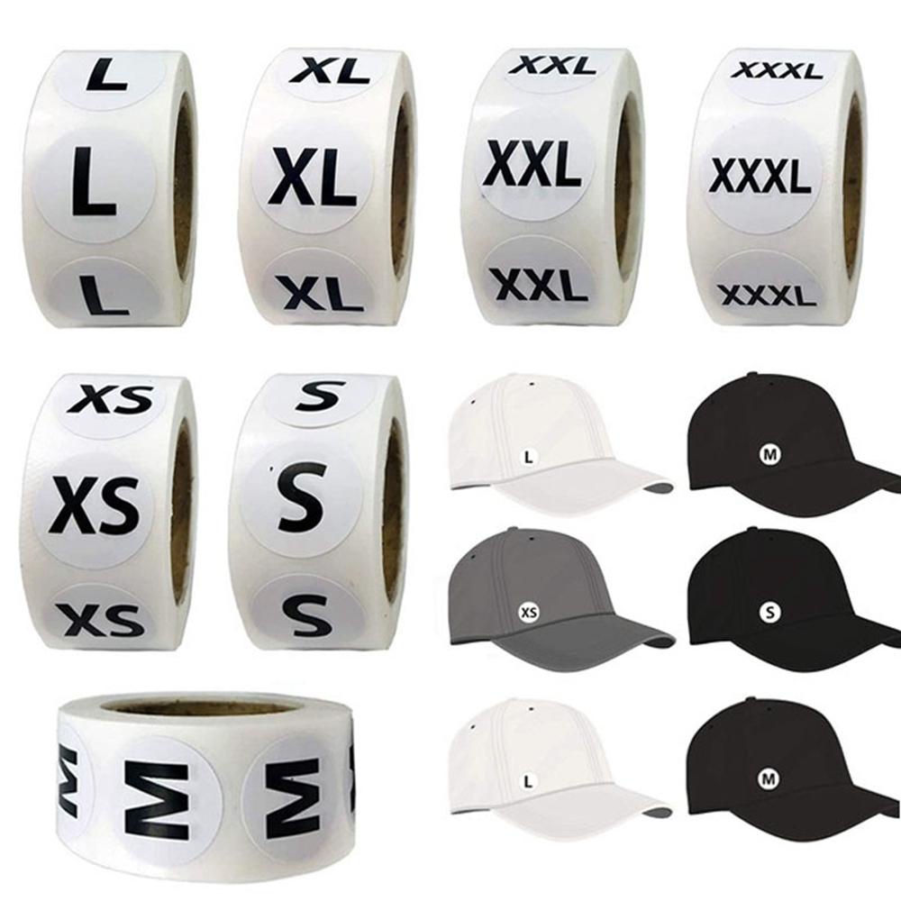 Lanfy Stiker Ukuran Pakaian Putih Multi Ukuran XS/S/M/L/XL Self Adhesive Untuk Label Ukuran Garment