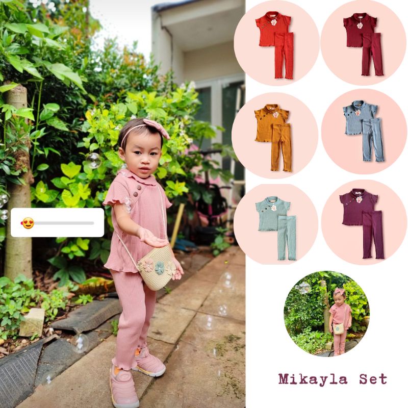 Mikayla Set/Setelan Anak Perempuan/Basic Set Anak