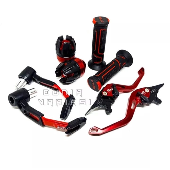 PAKET MURAH 4 ITEM PROGUARD ROBOT+1SET HENDEL FUL CNC+HANDGRIP BAD+JALU AS RODA FOR VIXION,MIO,VARIO,NMAX,FU,TIGER