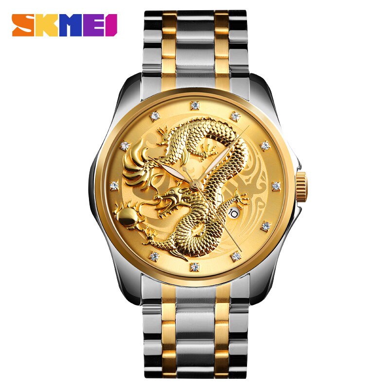 Jam Tangan Pria SKMEI 9193 Rantai Bantuk Naga Original SKMEI