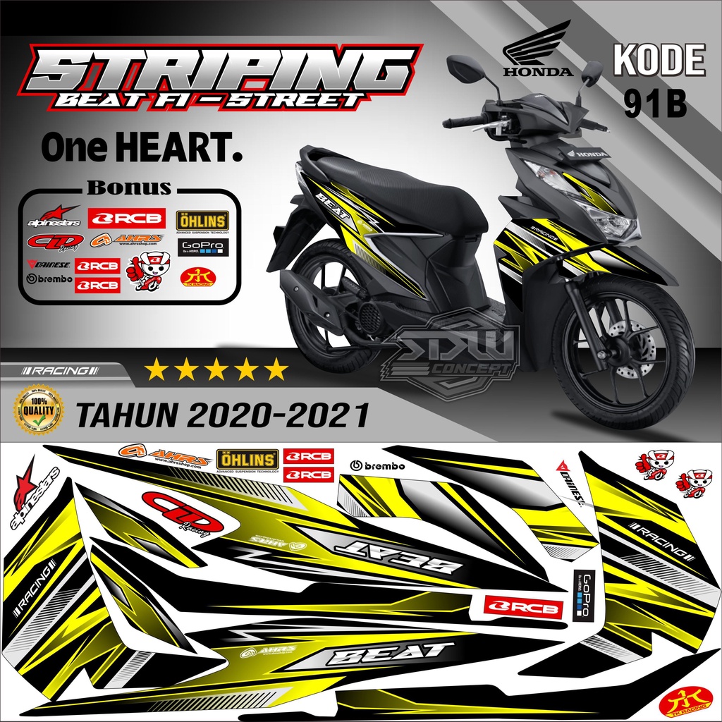 Striping Beat New Stiker Lis Motor Beat New Variasi kode 91