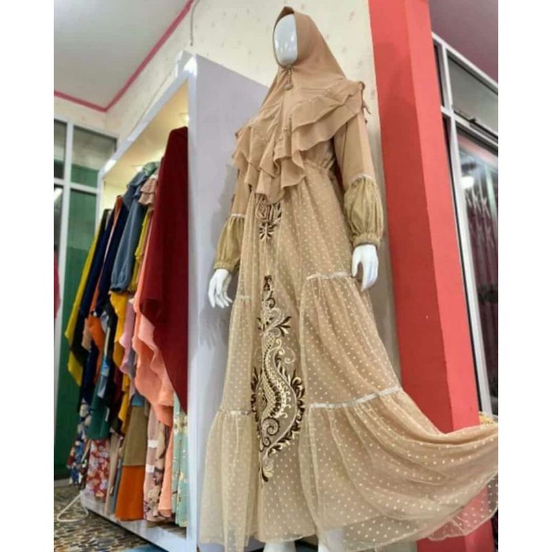 Gamis pesta syari brand Elnaka / Gamis Tille dote