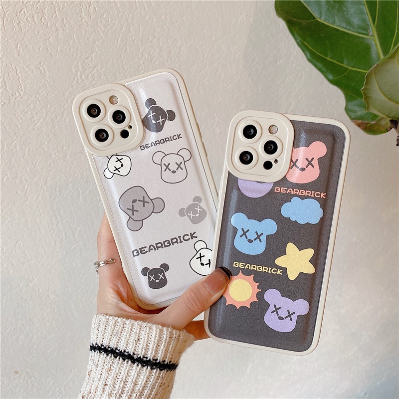 Case Bahan Kulit Imitasi Motif Mata Beruang Malaikat Untuk Iphone 13 12 11 Pro Max 7 8 Plus X Xs Xr Xsmax