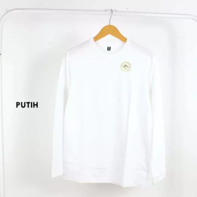 KAOS POLOS LENGAN PANJANG KAOS PRIA WANITA KEREN BERKUALITAS KATUN PREMIUM WARNA PUTIH