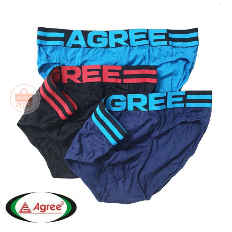 (3 Pcs) Celana Dalam Pria Agree SPORT Karet Boxer CD Segitiga Pria Dewasa isi 3 | Box Biru AGREE 2308 | 2317 | 2327