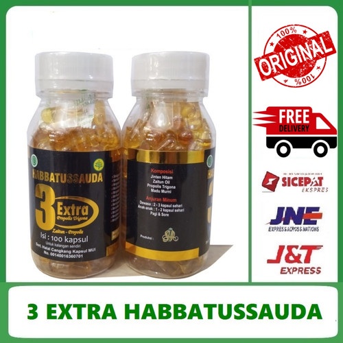 Habbatussauda 3 Extra Plus Prpolis Trigona 100 kapsul - ORIGINAL 100%