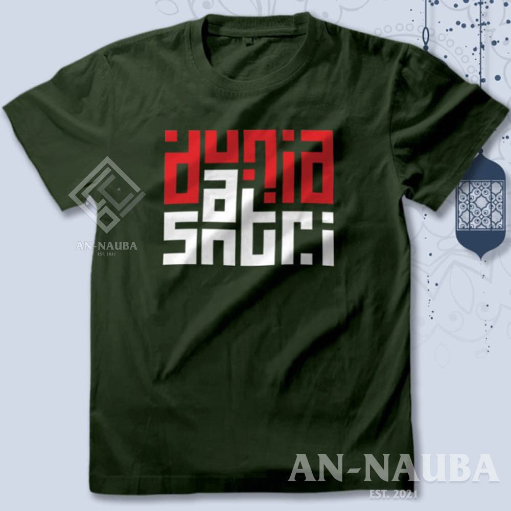 Kaos Dakwah Dunia Santri / Baju Distro Islami Muslim Tshirt Cotton Combed 30s [AN-6504]-1