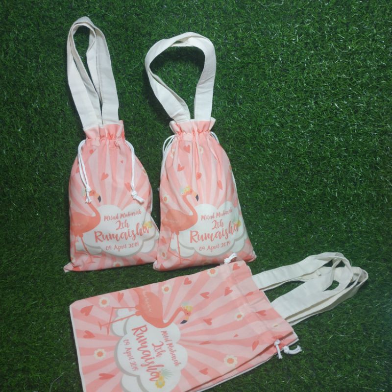 totebag murah/totebag ulang tabun/totebag custom/20X30 SERUT POCONG F4 1 SISI