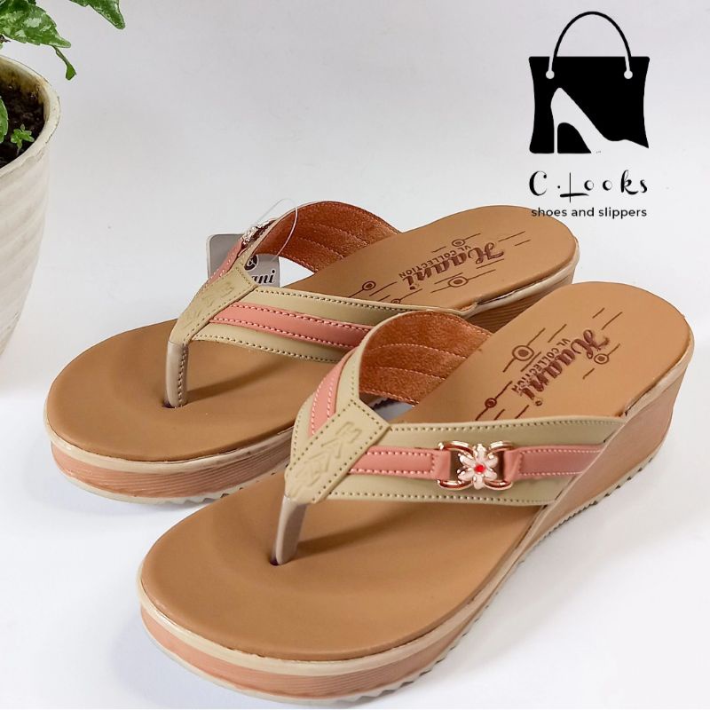 Haani Wedges Sandal Jepit Wanita | Size 37-40 | Hak 5 cm