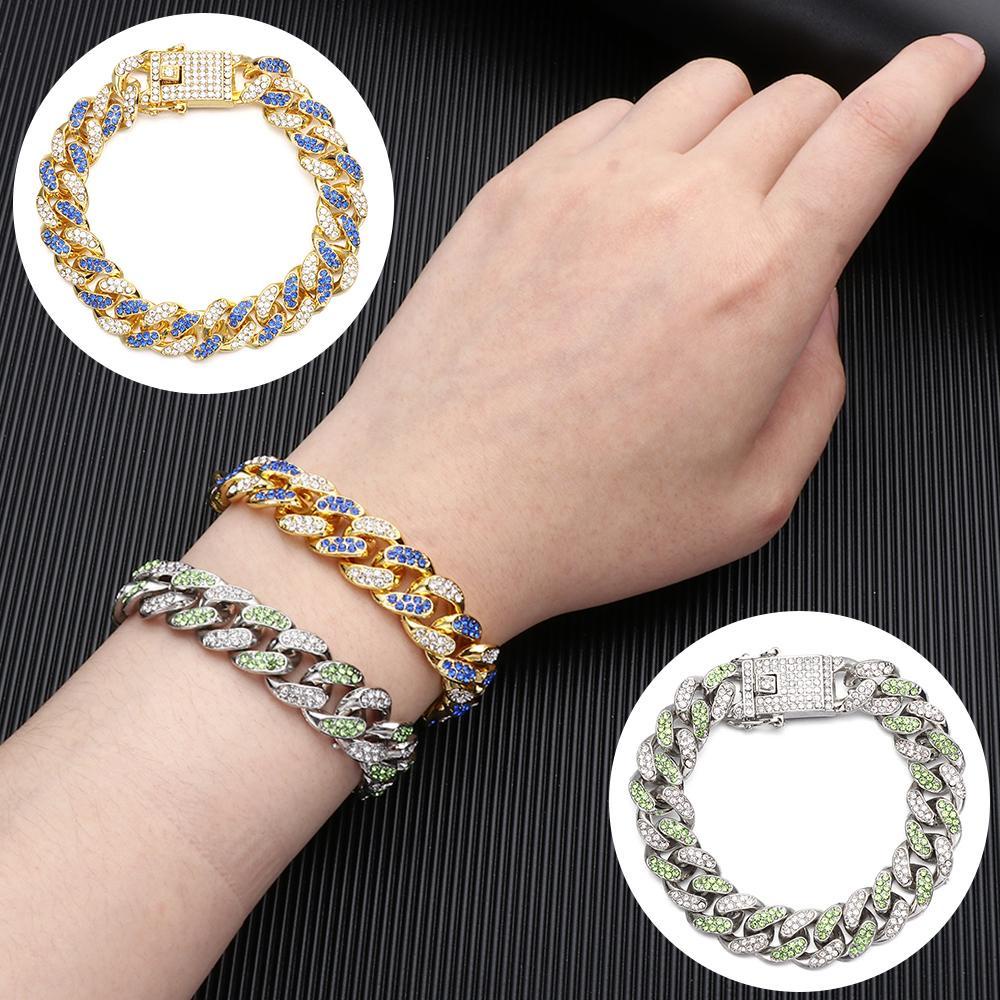 R-flower Bracelet Lebar 12mm Mewah Shiny Fashion Bracelet Hip Hop