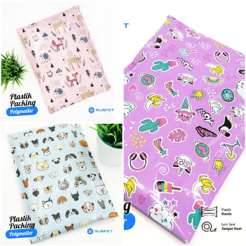 

SATUAN TERMURAH!! POLYMAILER AMPLOP PLASTIK MOTIF 25x33